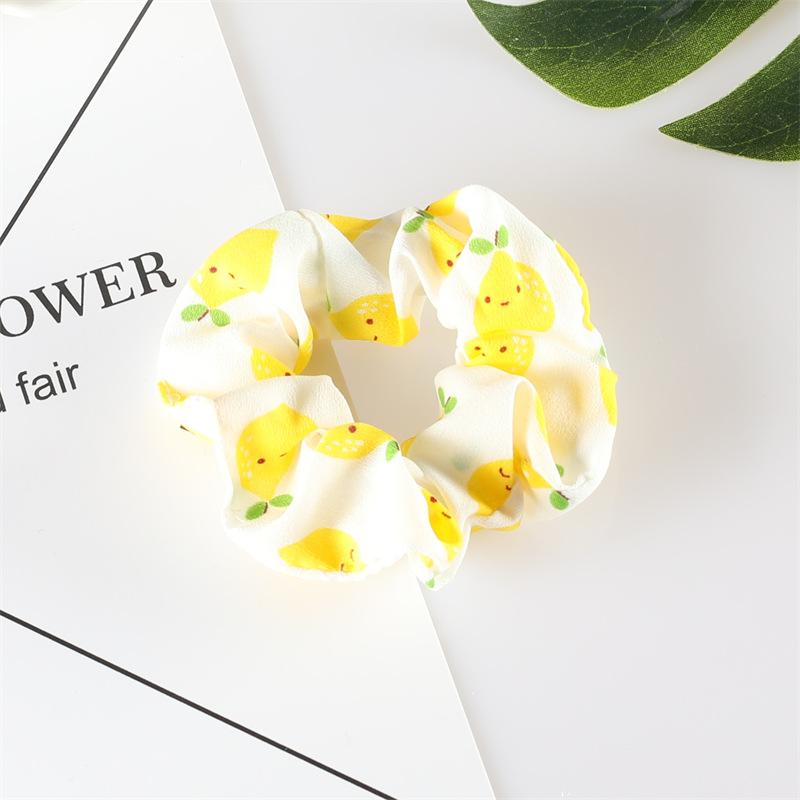 Summer Fruit Pattern Elastic Hair Ties for Women New Trend Scrunchies Ponytail Elastic Hair Bands Hair Accessories