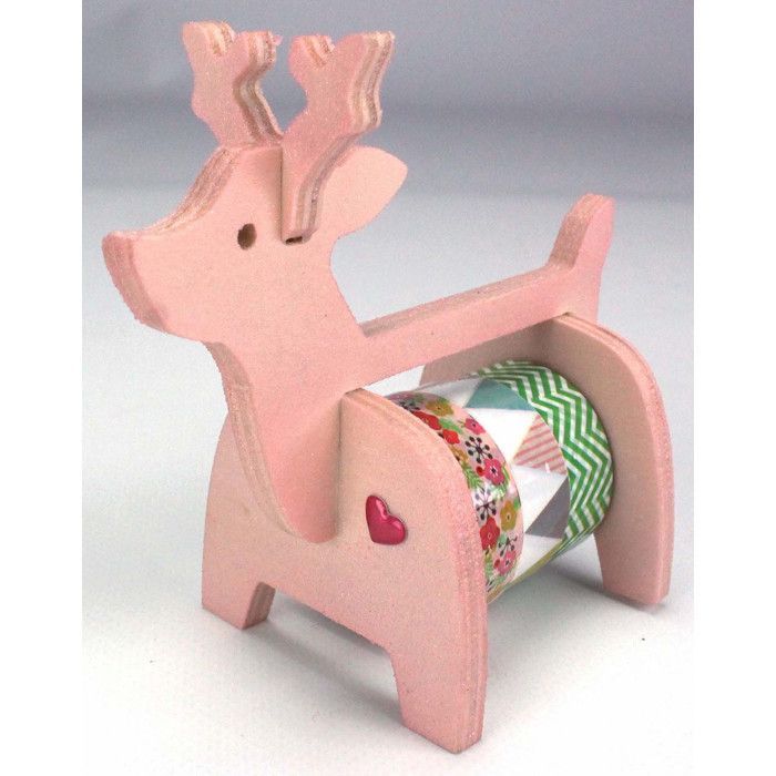 Distributeur en bois pour masking tape Renne 11,5 cm