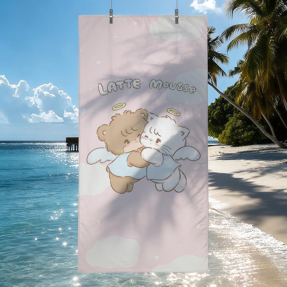 Cartoon mikko PINK CUTE Towel Quick Drying Beach Towels Are Suitable For Swimming Pools Camping Yoga And The Gym