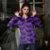 Women's Casual Fashion Sexy Comfort Halloween Printed V-Neck Button Long Sleeve