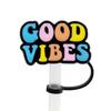 2Pcs Sweet Heart Leopard Print Silicone Straw Cap Dustproof Splashproof Rainbow Straw Cover Tips Straw Decoration For 7-8mm