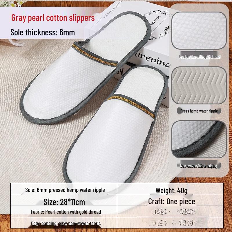 Brangdy Disposable Hotel Guest Slippers, 6mm Sole