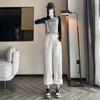 Autumn Spring Denim Pant Women Jeans Vintage Trousers Fashion Female Black White Hight Waist Loose Casual Wide Leg Pants Straight Pant