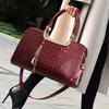 Ladies' Handbag, Patent Leather Crocodile Pattern Shoulder Bag, High-end Sense, Large Capacity Bag, Commuting Tote Bag