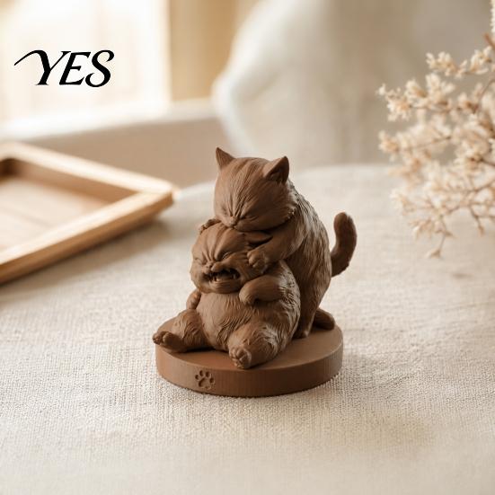 Funny Cat Decoration Frolicking Cats Figurine, 3D Printed Playful Statue, Cute Bay Window Figurine Collectible Kitty Sculpture Desktop Ornament