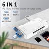 6 In 1 SD USB Type C Card Reader USB 2.0 TF/Mirco SD Smart Memory OTG Flash Drive Cardreader Adapter