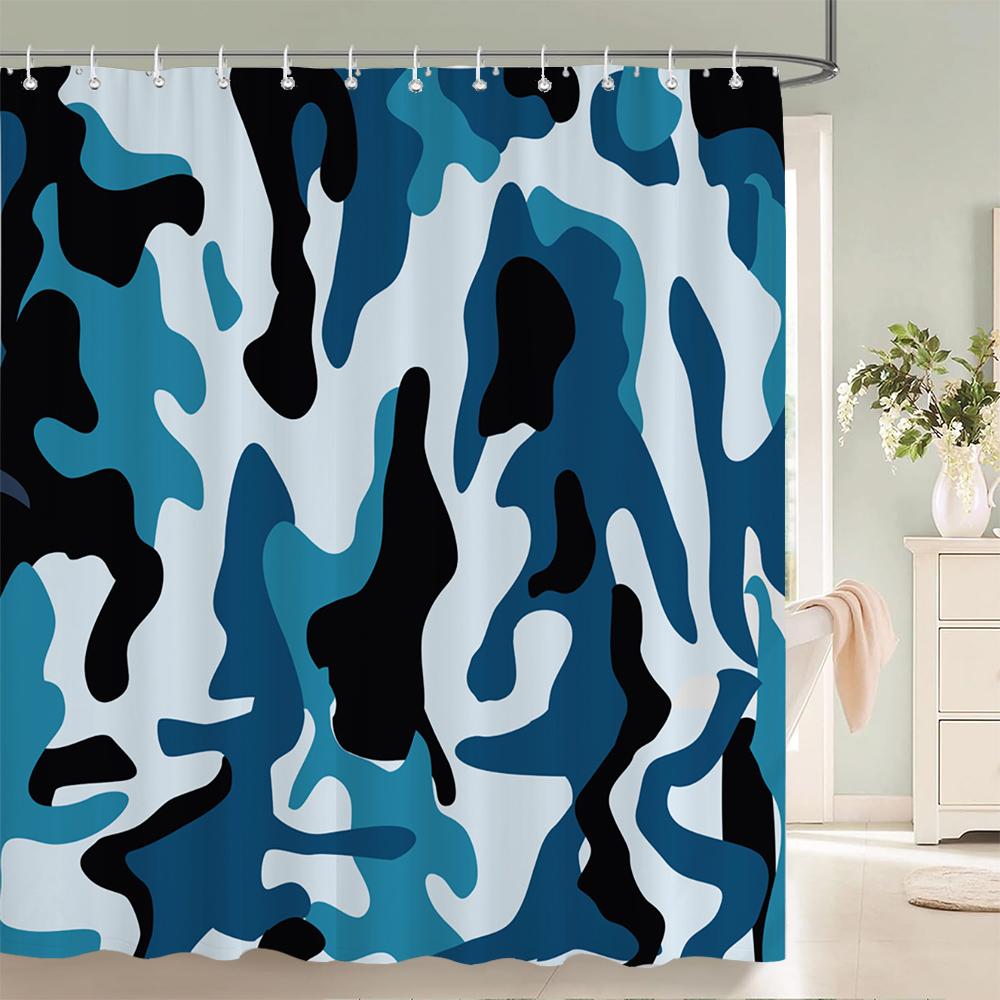 Green camouflage pattern Shower Curtains Waterproof Fabric Floral Bath Curtains For Bathroom Bathtub Curtain With Hooks