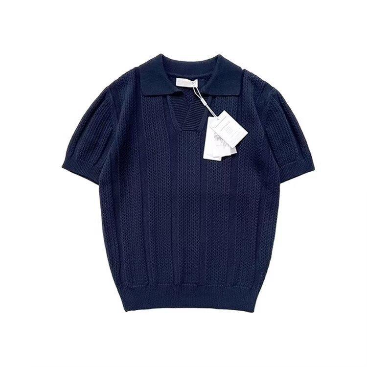Men's Summer Knit Mesh Polo Shirt - Short Sleeve, Korean Style, Light Mature Design