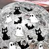 Crackle LED Glass Ball Lamp Halloween Ghost Bat Cat Cracked Ball Light with Warm Light for Halloween Walkway Path Garden Tabletop Decor