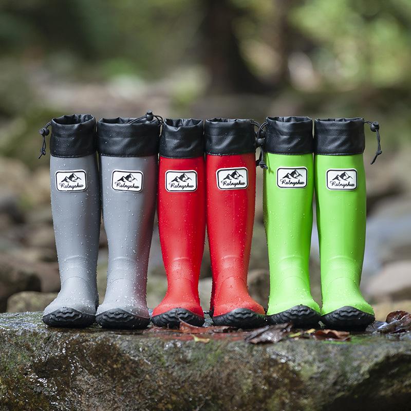 Men's and Women's Fashion Rain Boots Japanese Rain Shoes Waterproof Hiking Shoes Wear-resistant High Rain Boots Men's