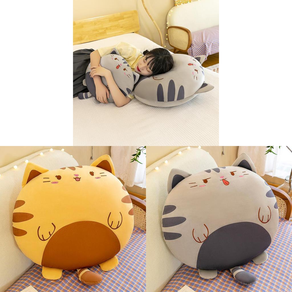 Oreiller Peluche Doux Chat Avec Remplissage Plumes Pour Confort Salon Et Lit