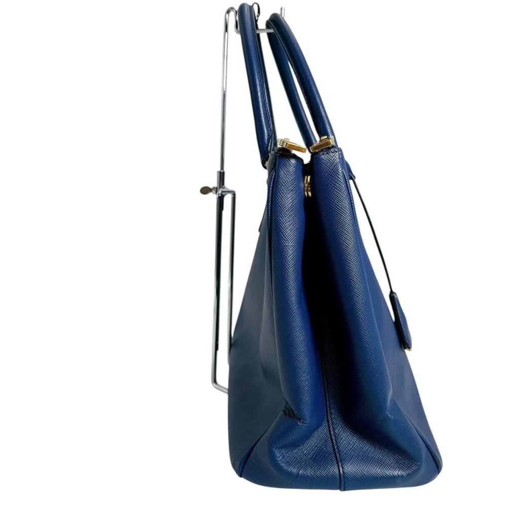 PRADA Sapphiano Galleria Handbag leather blue Women 1BA786 Used