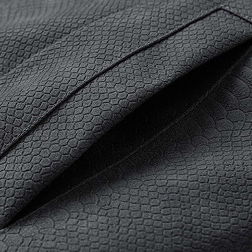 Men's Solid Color Zipper Stand Collar PU Leather Jacket Casual Sports Trendy Coat