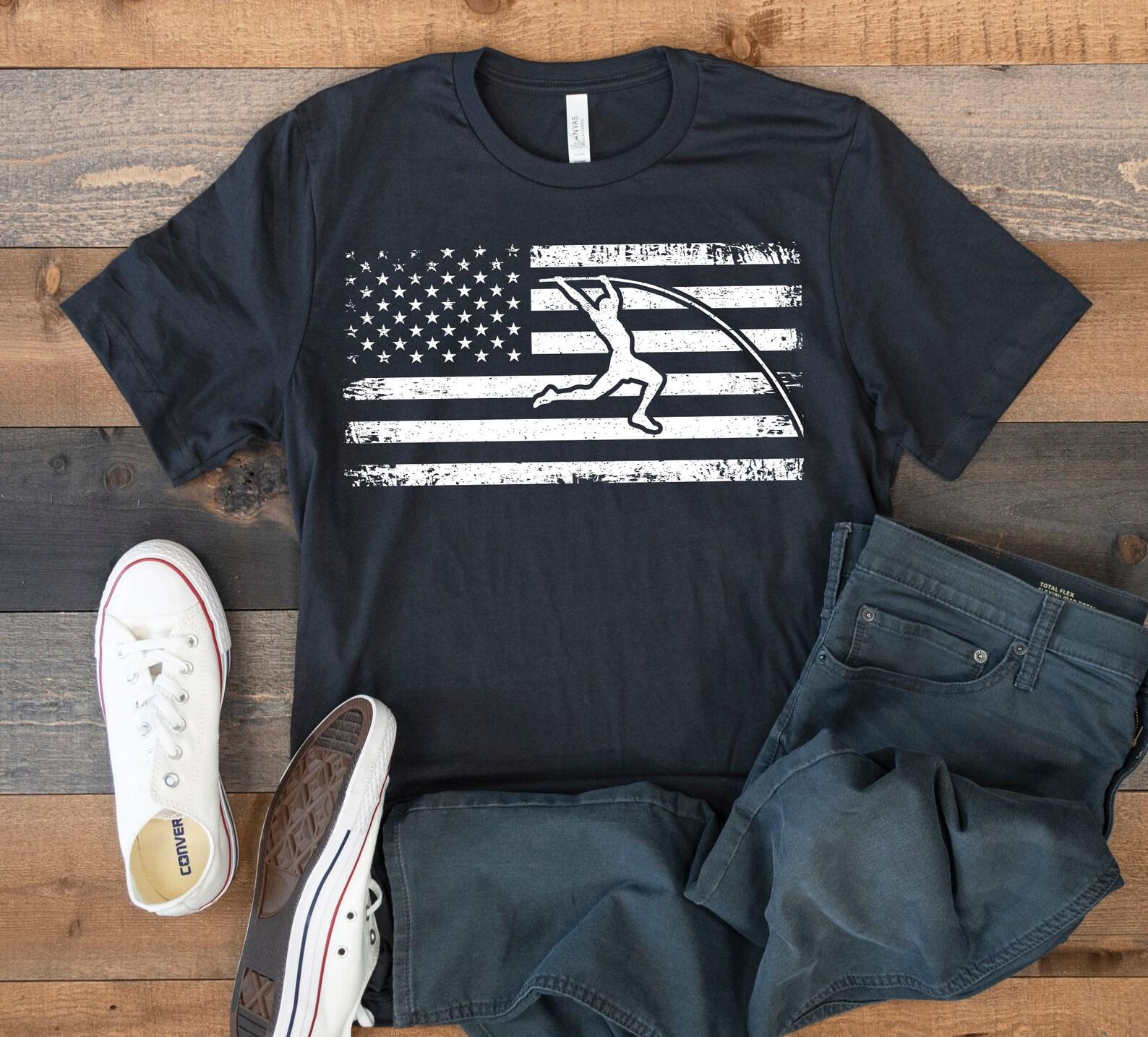 Pole Vaulter USA Flag T-Shirt, American Pole Vaulting, Pole Vault Tee, Tank Top, T-shirt, T-shirt,T-shirt, Kids Tee Apparel Gift 3XL