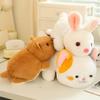 25/35cm Cute Carton Capybara Panda Reversible Squirrel Kitten Plush Toy Soft Stuffed Animal Dolls Pillow Creative Gifts for Kids