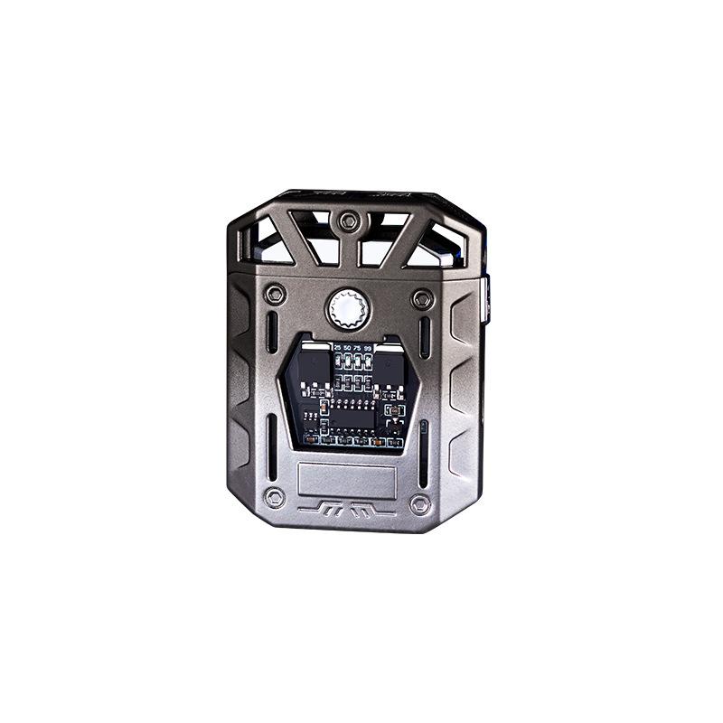 New Creative Metal Hollow Double Arc Lighter Convenient Power Display Lighting for Men Gift Cigarette Accessories