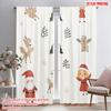 2pcs,2D Plane Printing Creative Curtains Cute Christmas Tree Angel Reindeer Santa (2) Versatile Polyester Fabric (without Rod)