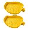 Molded Plant-Form Bowl Pair for Small Herps, Textured Plastic Dishes with Open Interiors for Food or Drinking Water
