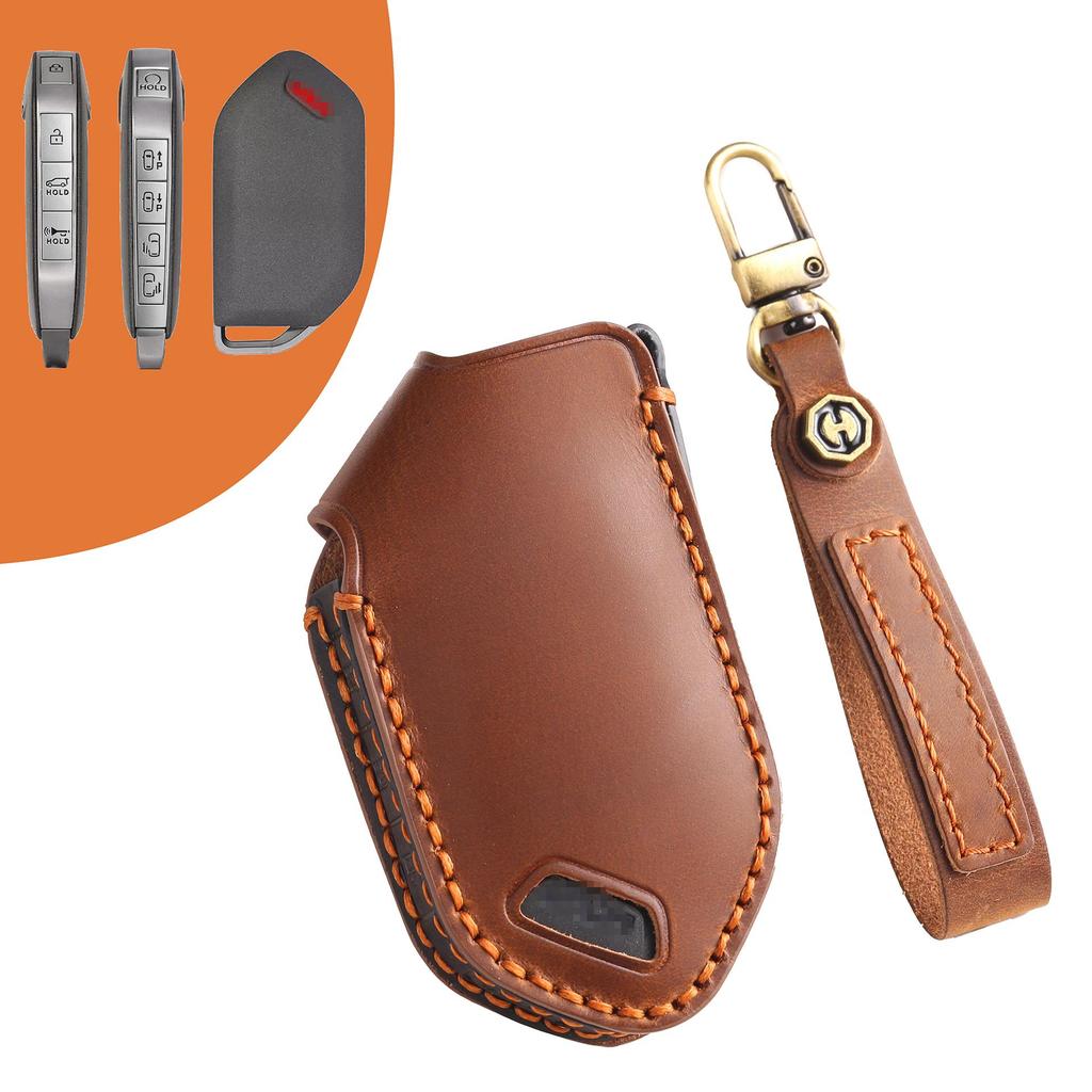 Kia Genuine Leather Car Key Cover Handmade forK3/K4/KX3/K5/KX57