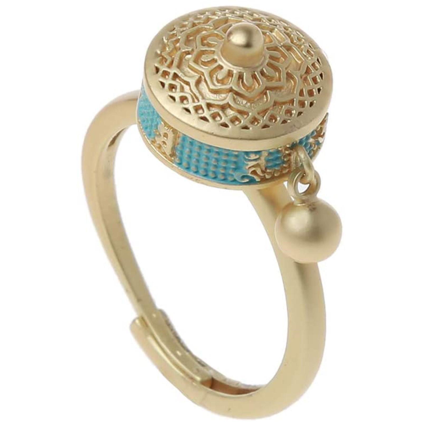 

Буддийский молитвенный круг Сердце лотоса Кольцо с мантрой Кольцо удачи Открытое кольцо