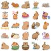 Lot de 50 autocollants mignons en forme d'animaux de dessin animé Capybara, cadeau pour enfants, pour ordinateur portable, bagages, téléphone, ordinateur portable, étanche, graffiti, vélo