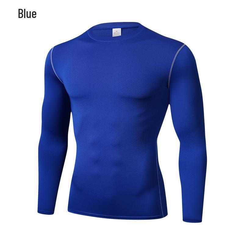 

Мужской быстросохнущий, дышащий компрессионный топ с длинным рукавом для бега, баскетбола и тренировок M синий
