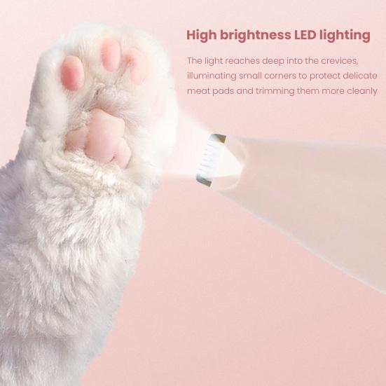Dog Paw Trimmer with LED Light Low Noise Cat Paw Hair Trimmer Electric Pet Grooming Clippers for Dogs Cats Paw Hair Trimming Safety