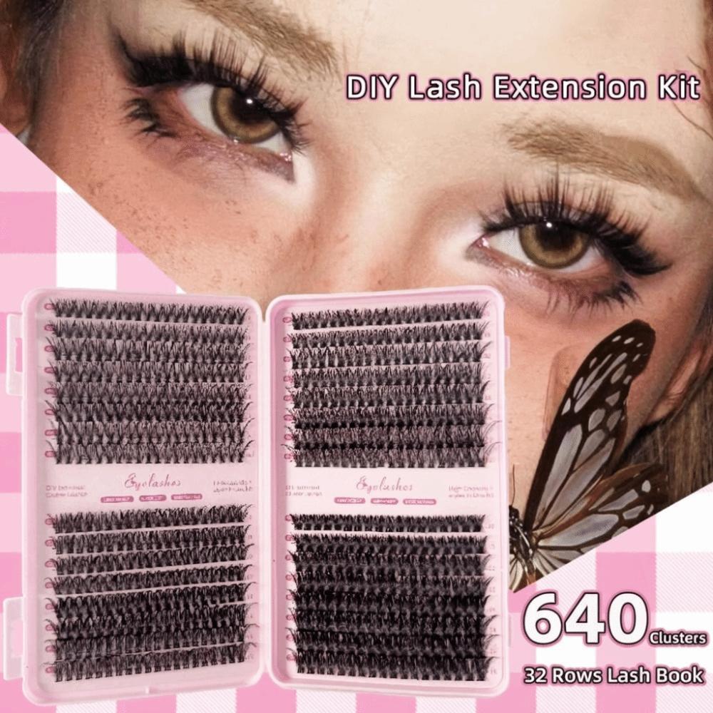 Wispy Style 3D Faux Mink Lash 3D Volume DIY Lash Extension Kit Eye Makeup Tools  Personal Care