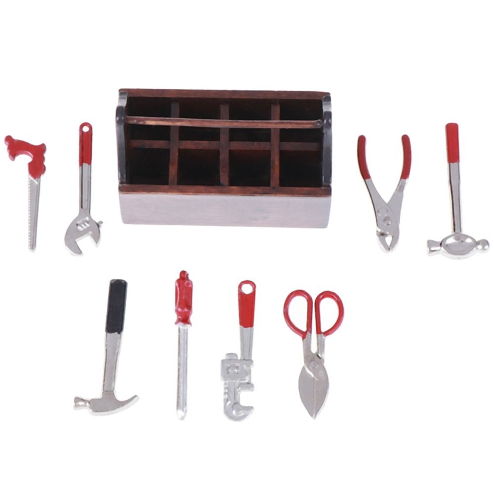 Hammer Wrench Dollhouse Toolbox 1:12 Scale Miniature Toolbox Dollhouse Warehouses Decoration