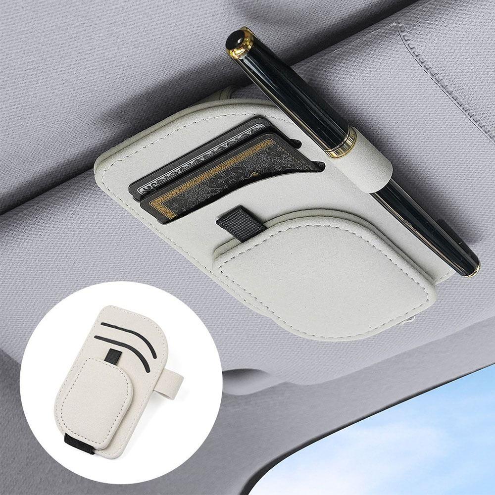 PU Leather Magnetic Car Eyeglass Clips Creative Sunglasses Storage Case  Vehicle Accessory