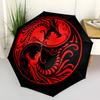1pc Yin Yang Dragons Automatic Open/close, Heavy-Duty Iron Frame & 8-Rib structure, Compact Folding Umbrella for Women/Men, All-Season Travel, Hallowe