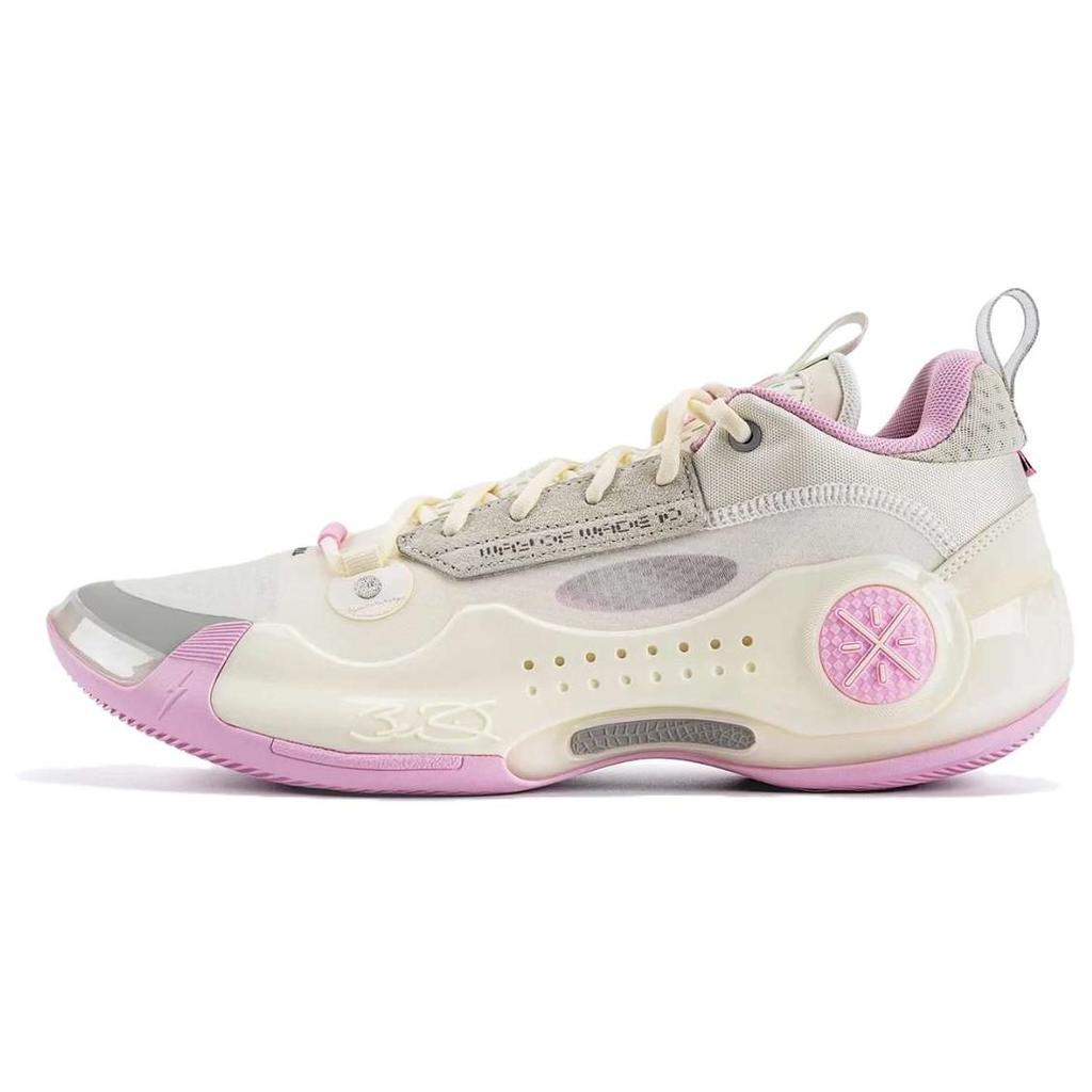 Li Ning WOW 10 Low Top Basketball Shoes Men's White Pink ABAS083-36