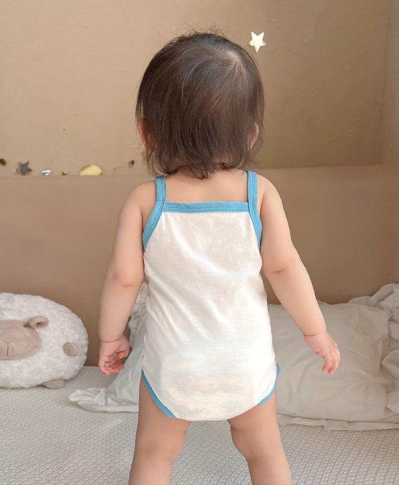 Newborn Infant Sleeveless Romper - Cute Strappy Summer Bodysuit for Boys & Girls