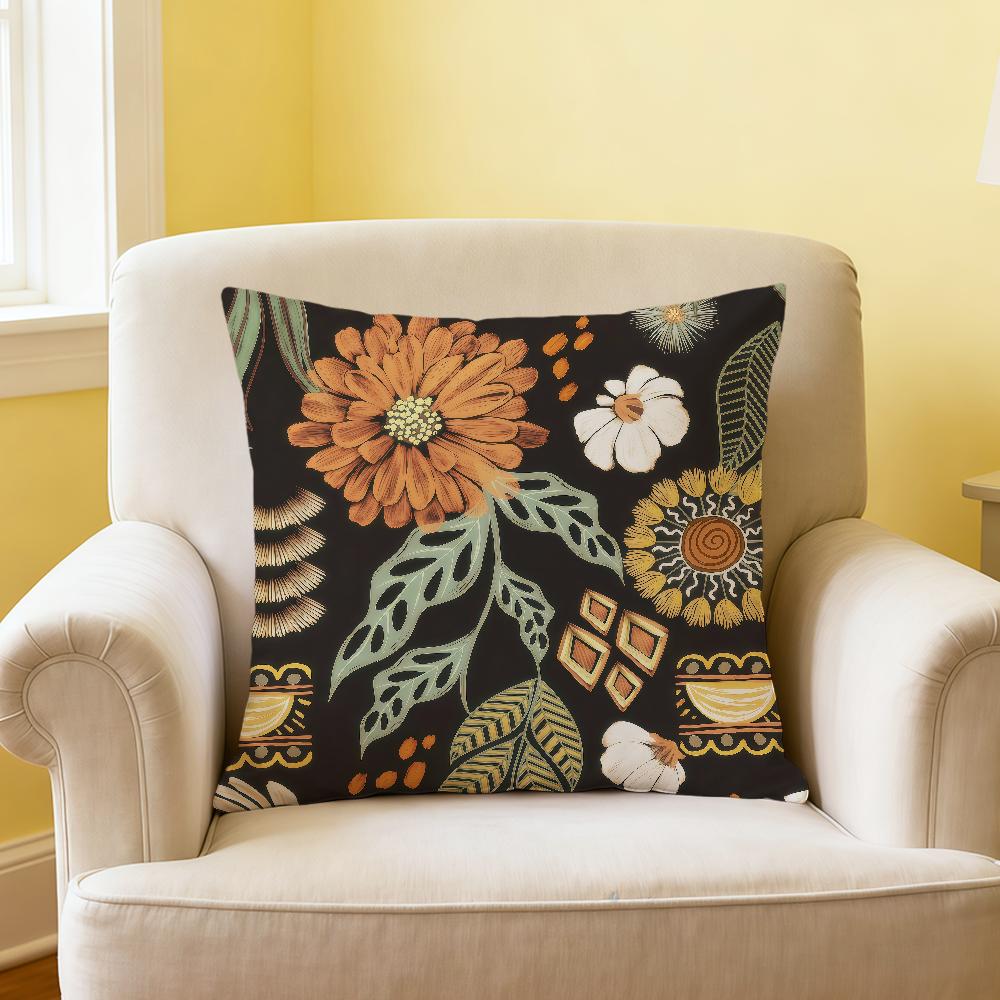 

fashion Floral bird art Bohemian vintage soft Comfortable Pillow Case for Sofa Living Room Home office Decor Protective Covers 40X40cm
