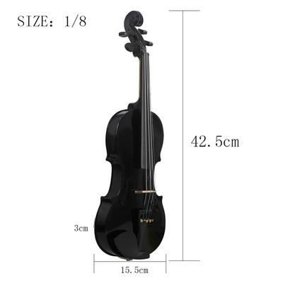 1/8 Violin Student Wood Violin Fiddle Exerciser Set with Storage Case Rosin Bow Gift for Kids Children Musical Lover