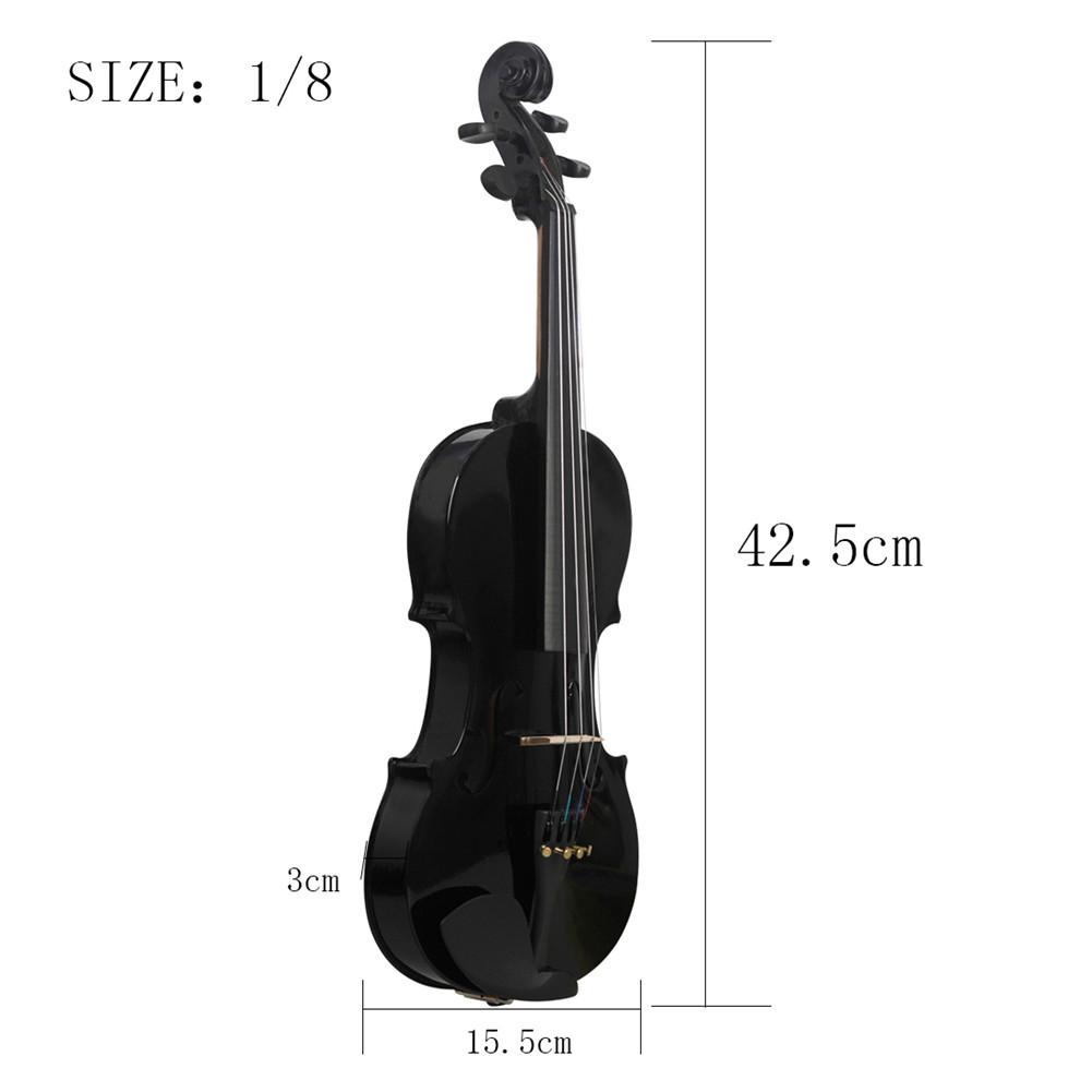 1/8 Violin Student Wood Violin Fiddle Exerciser Set with Storage Case Rosin Bow Gift for Kids Children Musical Lover