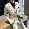 Men's Slim Fit Spring Suit Set with Peak Lapel and Solid Color Formal Wear