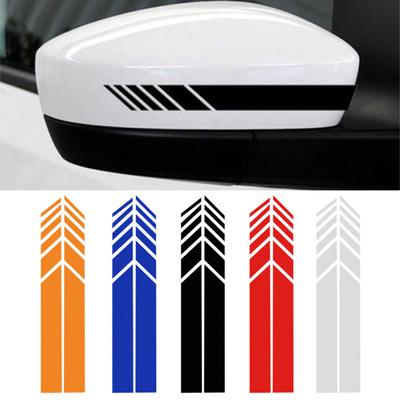 2 vnt. Automobilių lenktynių juostelių lipdukai galinio vaizdo veidrodėlis, atspindintis vinilo lipdukai, dekoravimo mados automobilių stilius, vandeniui atsparus lipdukas