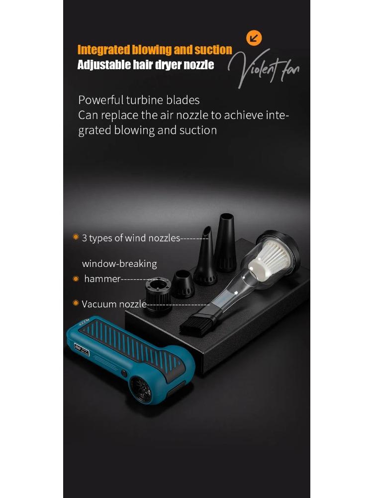 Mini Camping Outdoor Handheld Fan Blow And Suction Integrated Turbo Fan Violent Turbo Fan Portable for Camping And Hiking