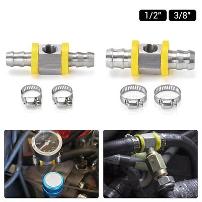 1/2 3/8 Pollici Linea Del Carburante Pressione Del Carburante T-Adattatore per Manometro Del Carburante Sensore di Accessori Auto T-Raccordo Adattatore del Connettore
