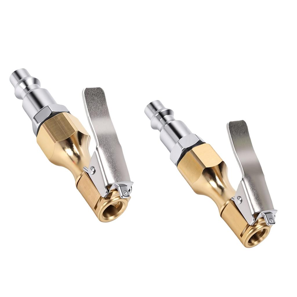 2pcs Closed   Clip On Tire   Chuck Brass 1Celsius4in NPT Male Quick Connect Locking Tire Chuck For   Compressor