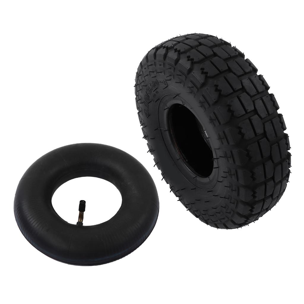 4.10 3.50‑4in Tire Inner Tube Combo Set All Purpose for Hand Trucks Wheelbarrows Yard Trailers
