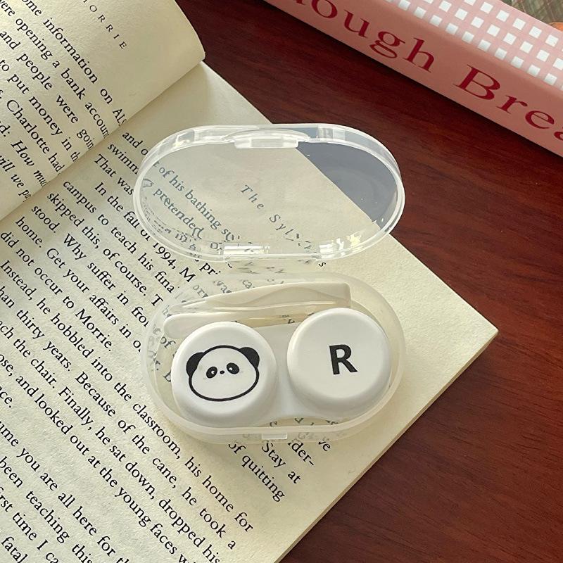 Compact Care Box Compact Contact Lens Case Cartoon Lens Box Hygienic Animal Avatar Lens Holder For Bathroom Handbag Office