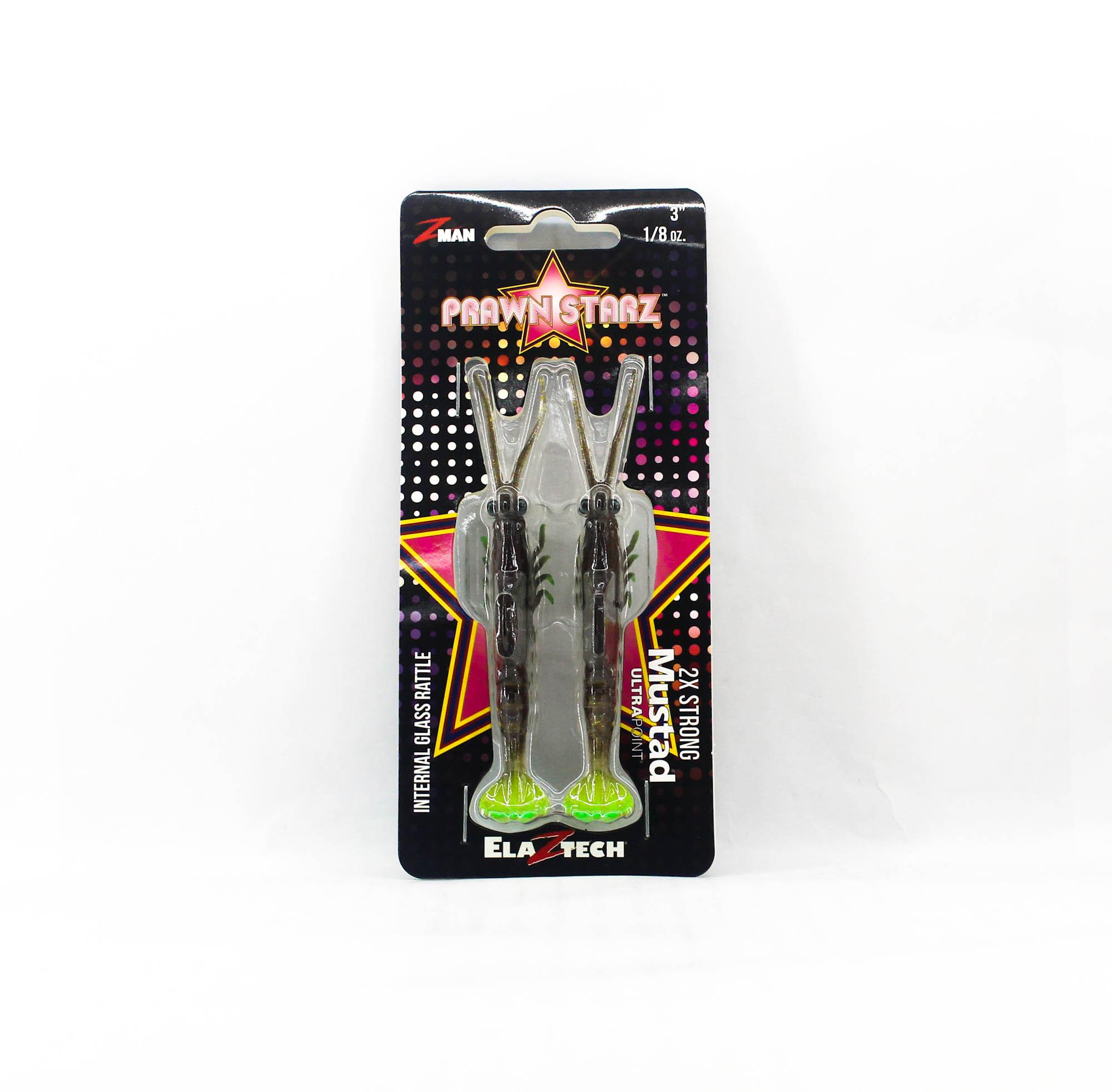 Zman Soft Lure PrawnstarZ 3 Inch 2/Pack Rootbeer Chartreuse (2718)
