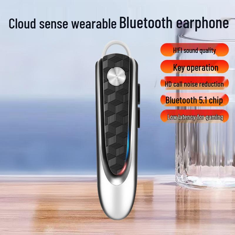 

D10 Bluetooth Earbud: Long Standby, Noise-Cancelling, Comfortable Clip-On for Business Calls