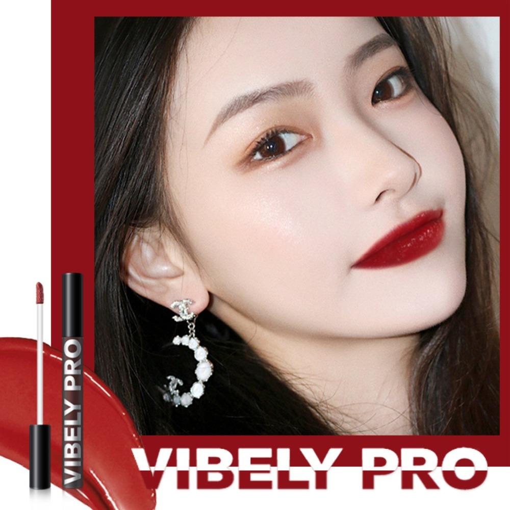 VIBELY Black Tube Mirror Hydrominated Air Lip Glaze To Moisturize Water Permeable Waterproof Mirror Light Sensitive Lip Gloss