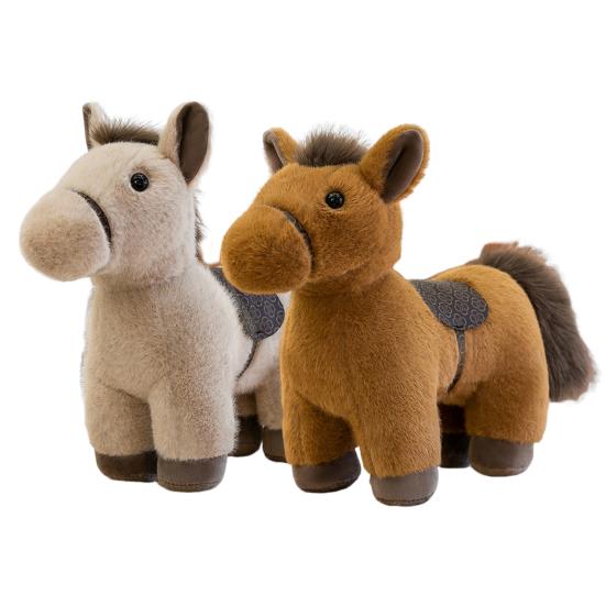 Horse Plush Doll Soft Stuffed Animal Toy Realistic Pony Desk Ornament Classic Birthday Gift for Children