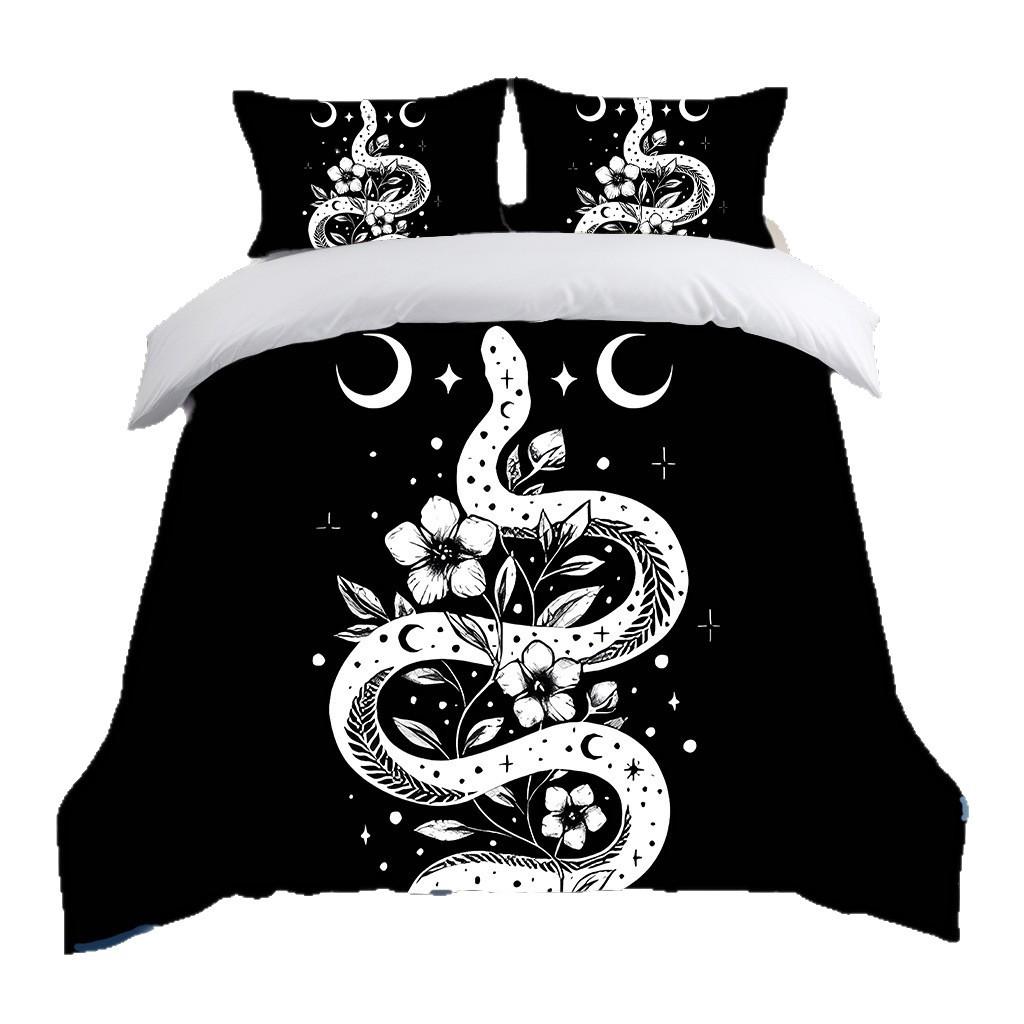Three-Piece Snake Quilt Cover 3D Digital Printing Bedding Kit