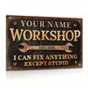 Metal Pc Customized Personalized Workshop Sign Custom Name Year Vintage Garage Wall Decor Gift Ideas X Inches