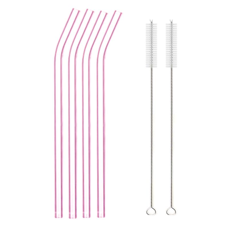 Colorful Glass Straws Reusable Drinking Straw Eco-friendly High Borosilicate Glass Straw Glass Favors Bar Drinkware Tube Party